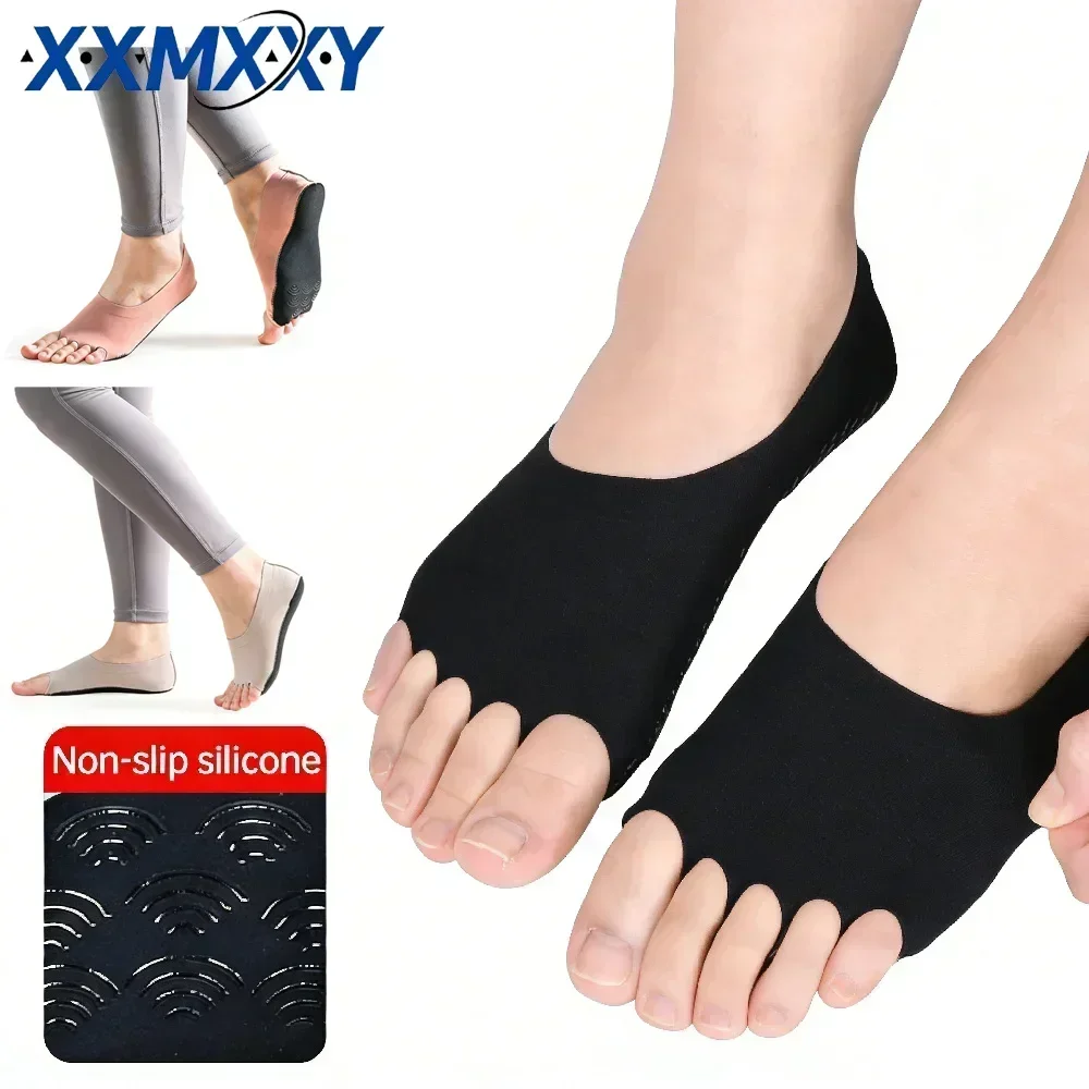 Grip Sock Yoga - 1 Paar zehenfreie Yoga-Pilates-Socken, rutschfeste, atmungsaktive