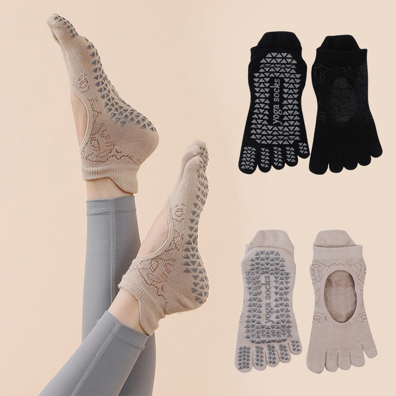 Grip Sock Yoga - Frauen Yoga Zehen socken hochwertige Anti-Rutsch-Fünf-Finger-Pilates-Socken