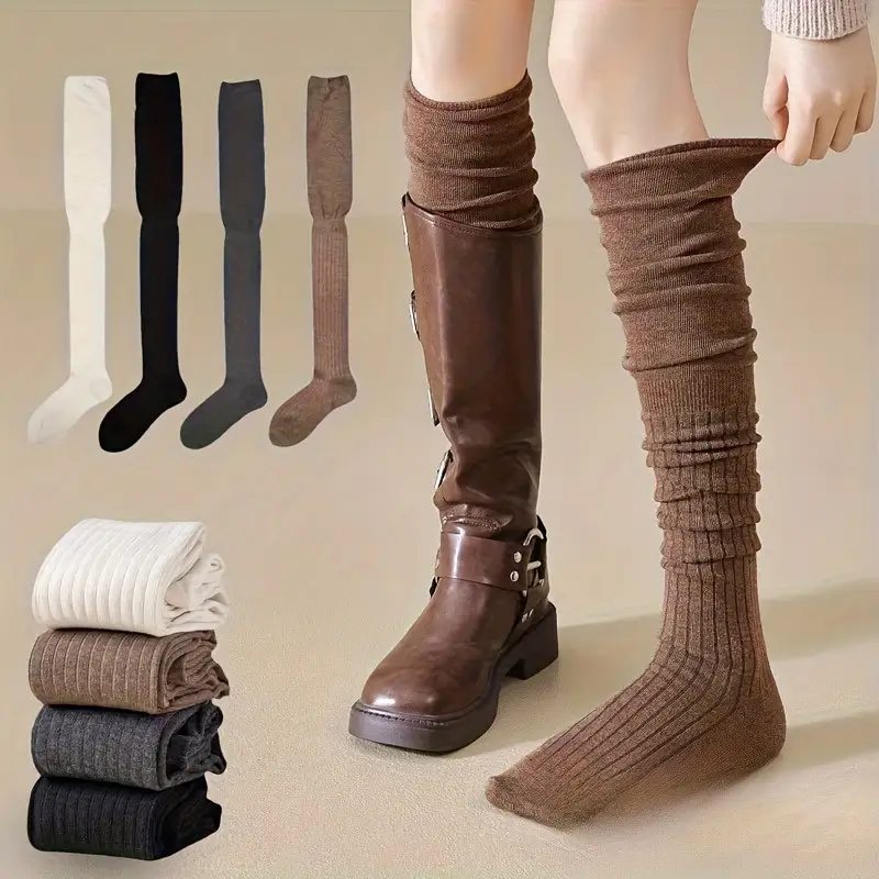 Boot Sock Slouchy - 1–10 Paar Overknee-Oberschenkelstrümpfe für Damen, lässige