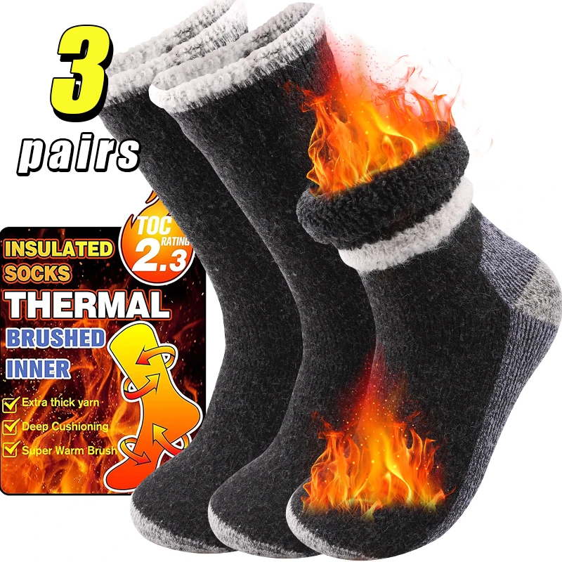 Thermal Sock Winter - 3 Paar hochwertige verdickte Winter-Schnee-Outdoor-Sportsocken für