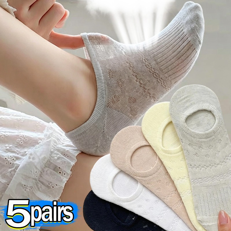 Invisibility Sock Loafer - Spitzen-Ajour-Ballettsocken für Damen Unsichtbare No-Show-Socken Atmungsaktive